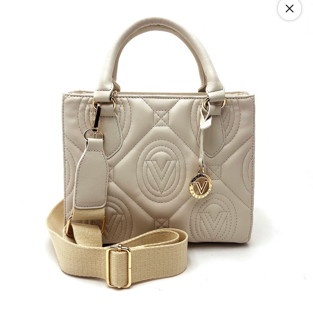 Valentino Orlandi Elegant Beige Quilted Handbag